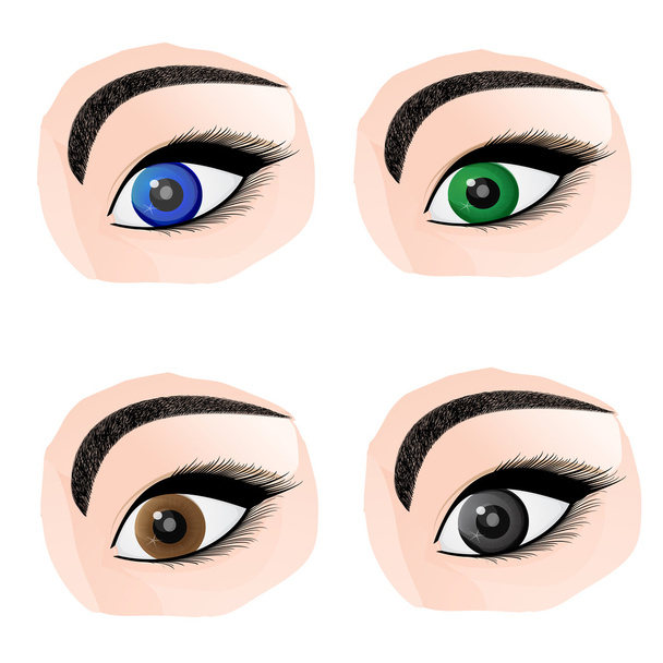 Conjunto de olhos de cores diferentes
 - Vetor, Imagem