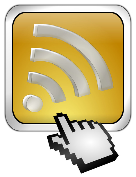 bezdrátové wifi sítě wlan tlačítko s kurzorem - Fotografie, Obrázek