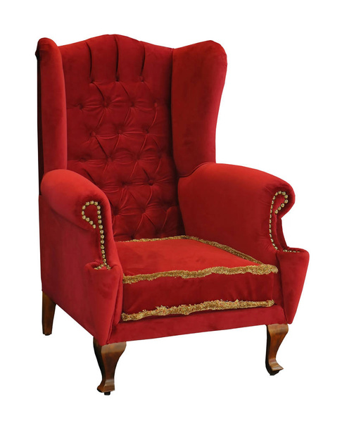 Red vintage chair isolated - Fotó, kép