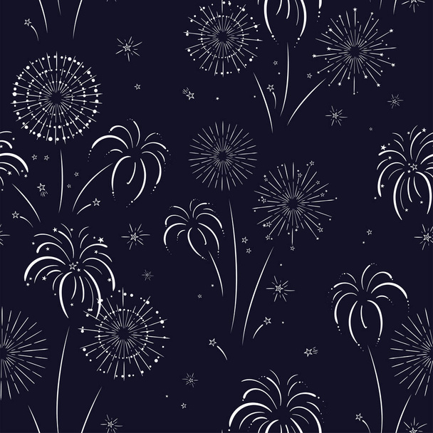 Fuochi d'artificio scarabocchi disegnati a mano divertenti, modello senza cuciture, ottimo per tessuti, avvolgimento, banner, sfondi - progettazione vettoriale
 - Vettoriali, immagini