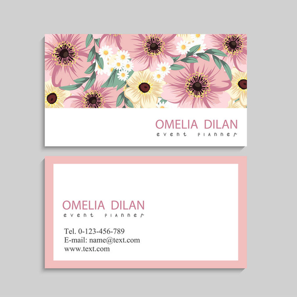 Flower business cards template - Вектор, зображення