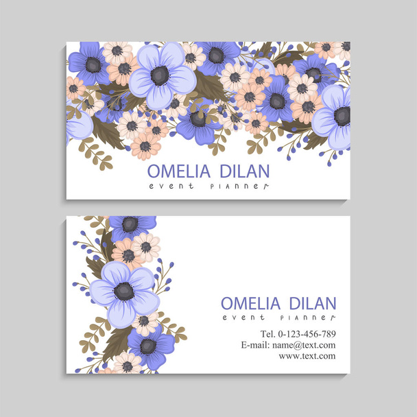 Flower business cards template - Vektor, Bild