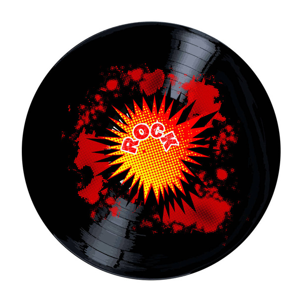 Exploding Rock Long Playing Record - Vector, Image
