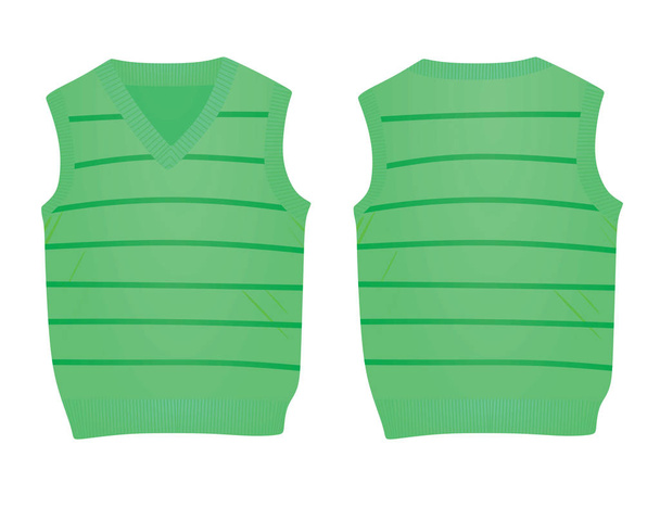 Green sleeveless sweater. vector illustration - Vector, Image