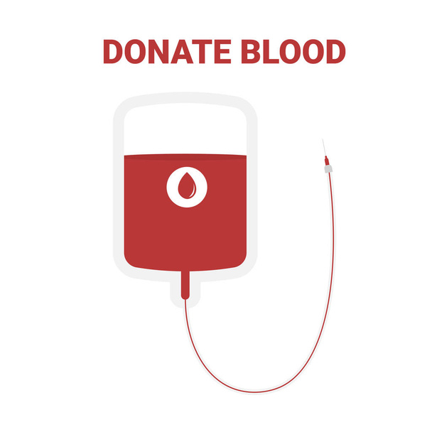 donate, blood bag isolated - ベクター画像