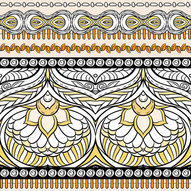 Seamless pattern, with traditional paisley. - Vektör, Görsel