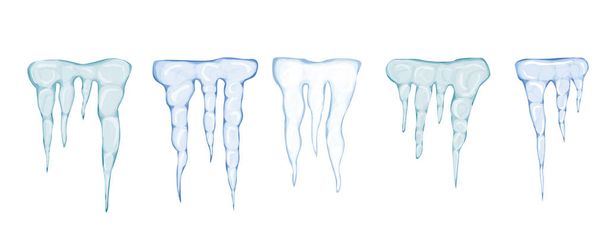 Ensemble de glaçons translucides bleu clair
 - Vecteur, image
