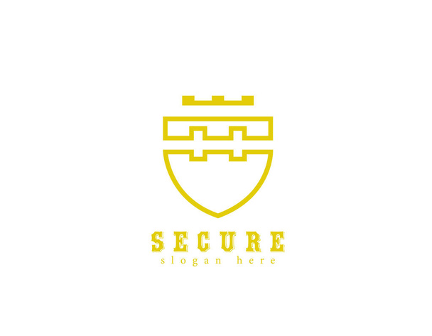 Logotipo de escudo seguro - fundo branco design ilusão
 - Vetor, Imagem