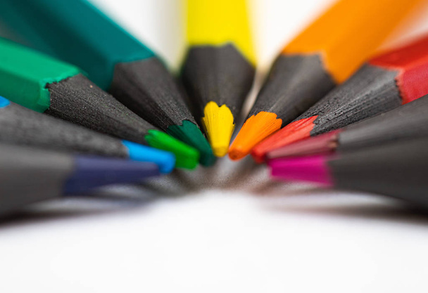 color pencils on a white background - 写真・画像
