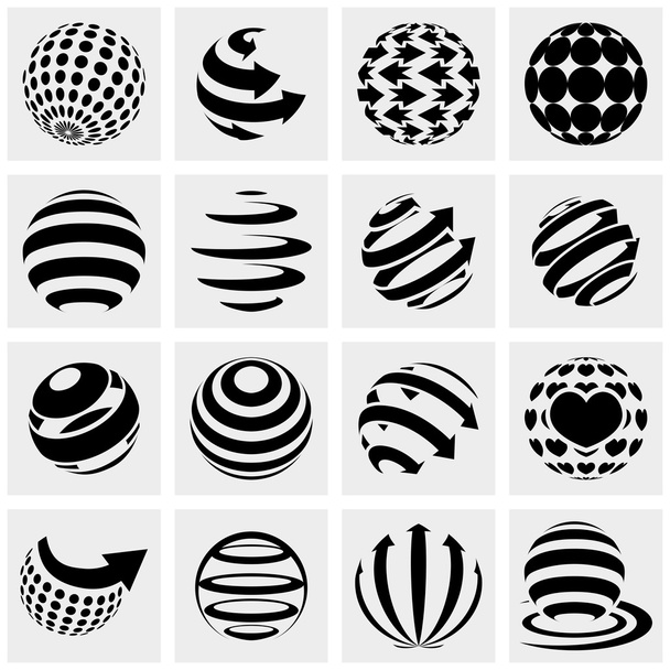 Globe icônes vectorielles mis sur gris
 - Vecteur, image