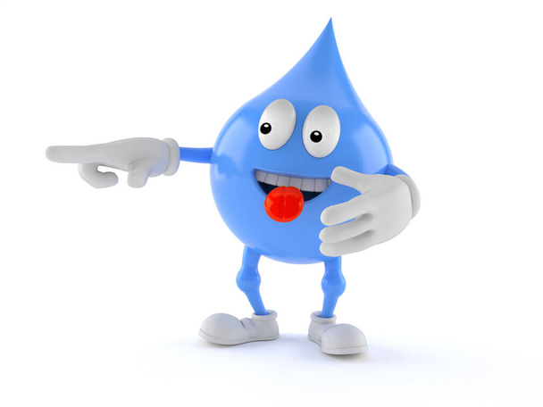 Personagem de gota de água apontando dedo
 - Foto, Imagem