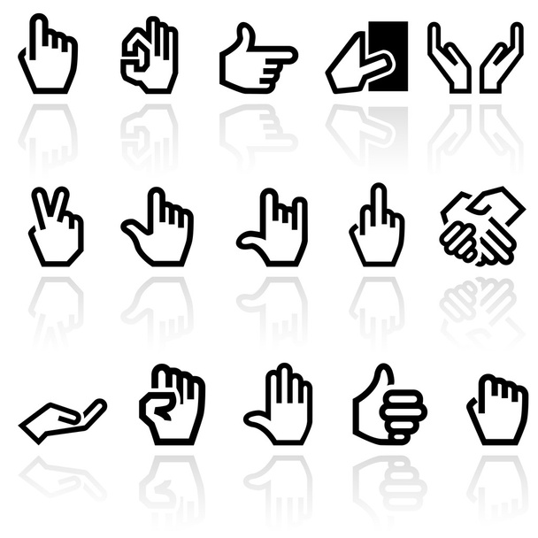 Hands vector icons set. EPS 10. - Vector, Image