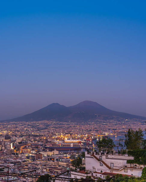 View after sunset of Naples city, in Italy - Photo, Image