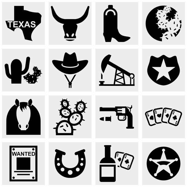 Texas vector icons set on gray. - Vector, Image