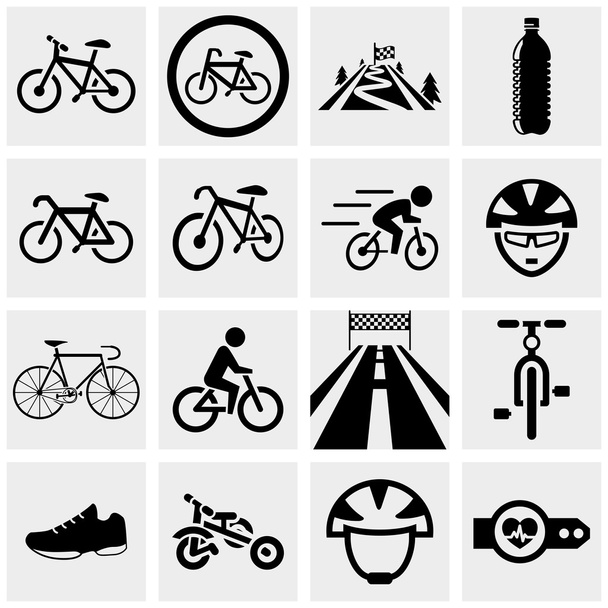 Велосипедные векторные иконки на сером
. - Вектор,изображение