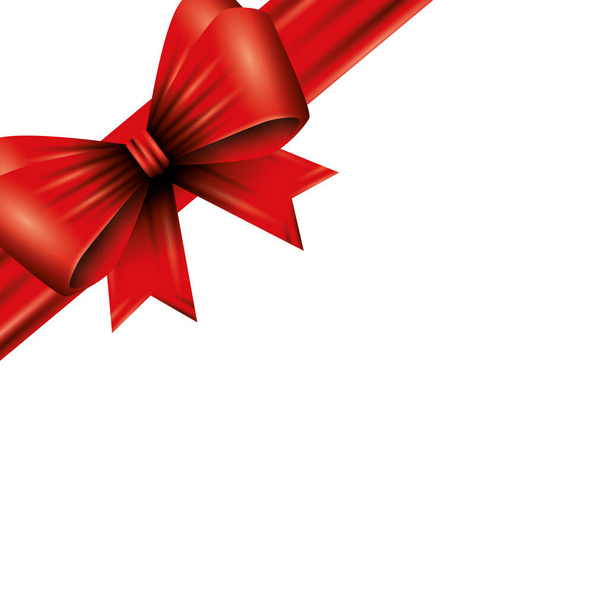 bow ribbon christmas decorative isolated icon - Vector, Image