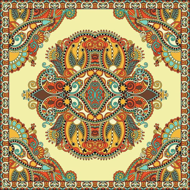 Traditional ornamental floral paisley bandanna. - Vektor, kép