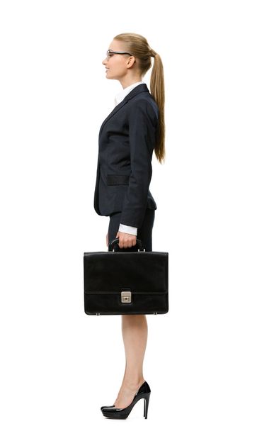 Business woman with suitcase - Zdjęcie, obraz