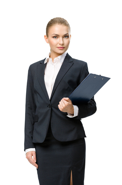 Business woman with folder - Фото, изображение