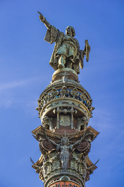 Monument of Christopher Columbus in Barcelona, Catalonia, Spain - Photo, Image