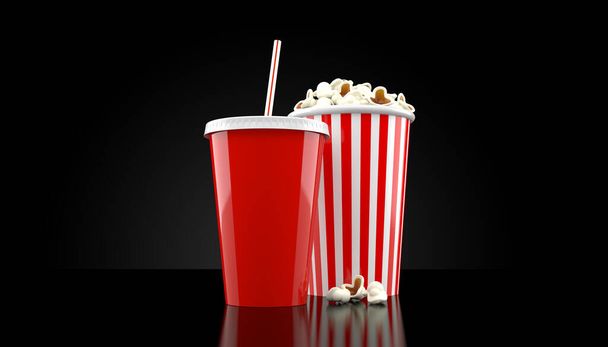 Popcorn and soda - Photo, Image