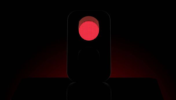 Червоний світлофор на чорному тлі
 - Фото, зображення