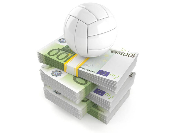 Volleyball on stack of money - Фото, зображення