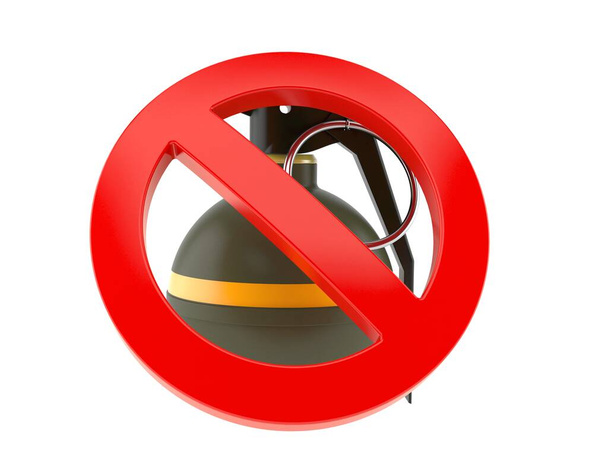 Ruční granát se zakázaným symbolem - Fotografie, Obrázek