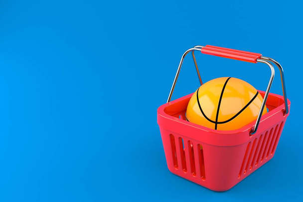 Μπάσκετ μπάλα μέσα στο καλάθι αγορών - Φωτογραφία, εικόνα