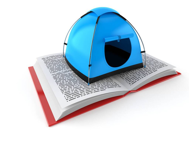 Tente sur livre ouvert
 - Photo, image