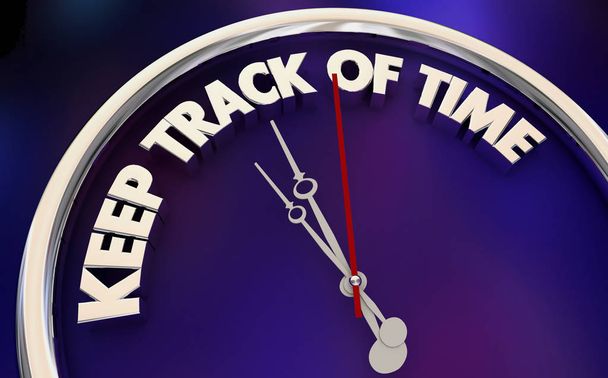 Παρακολουθήστε του χρόνου Tracker ρολόι ώρες ρολόι λεπτά 3d Εικονογράφηση - Φωτογραφία, εικόνα