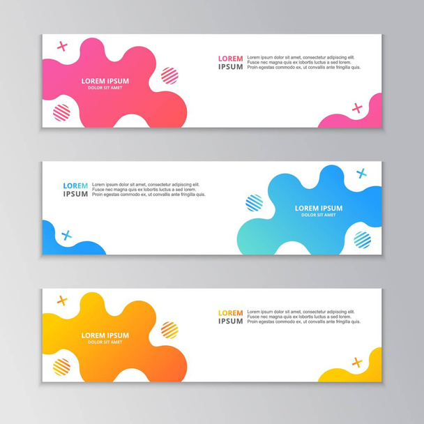 Abstract Banner Template, Modern Design Background, Dynamic Fluid Gradient - Vector, Image