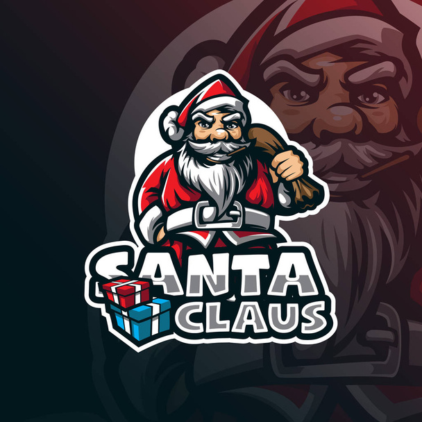 santa claus mascot logo design vector with modern illustration c - Vector, Image