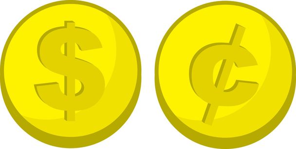 Pièces Dollar Cent Symbole
 - Vecteur, image