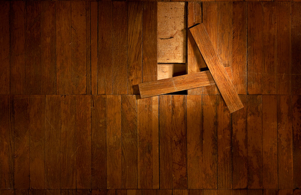 Old parquet with a hole - Photo, Image