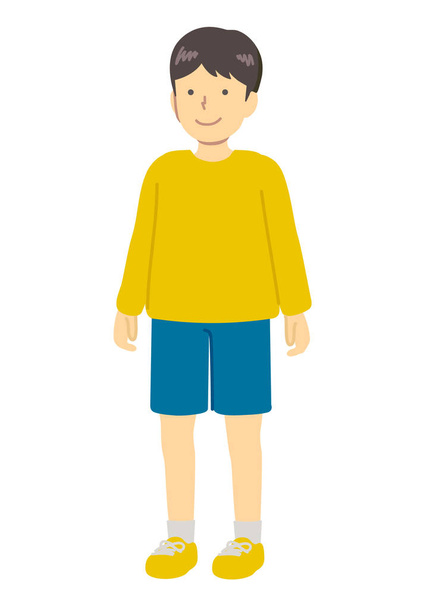 Εικονογράφηση ενός αγοριού που στέκεται με χαμόγελο - Διάνυσμα, εικόνα