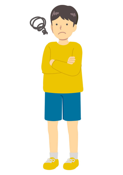 Иллюстрация раздраженного мальчика
 - Вектор,изображение