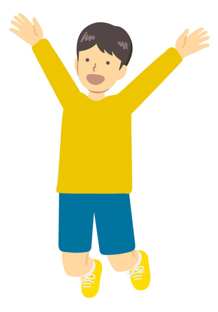 Illustration of a boy jumping with joy - Vector, Image
