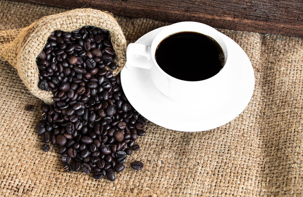 cup of coffee on wooden background  - Φωτογραφία, εικόνα