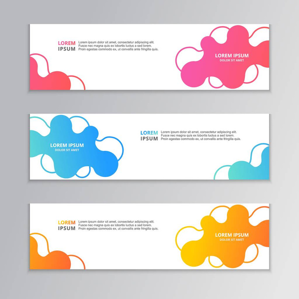 Abstract Banner Template, Modern Design Background, Dynamic Fluid Gradient - Vector, Image