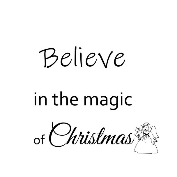 В волшебстве Рождества, Типография изолирована на белом фоне, Отлично подходит для партийных плакатов и плакатов
 - Вектор,изображение