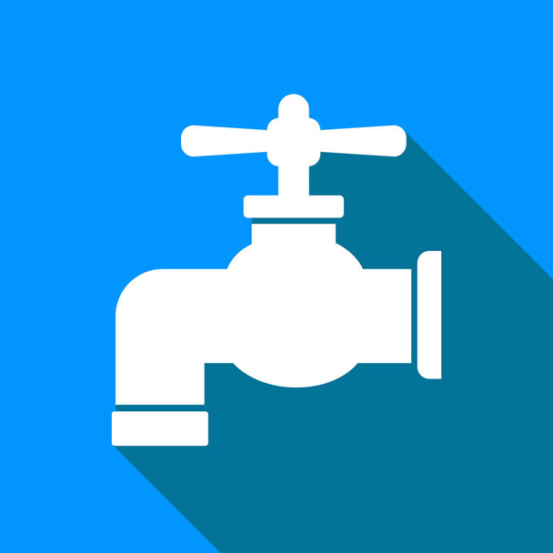 Icône vectorielle du robinet sur fond bleu
 - Vecteur, image