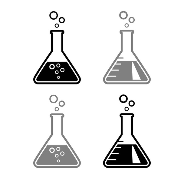 Ensemble icône en verre de laboratoire, illustration vectorielle  - Vecteur, image