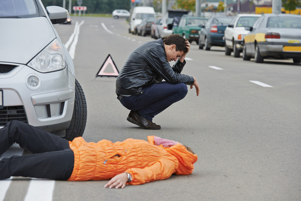 Accident. knocked down pedestrian - Valokuva, kuva