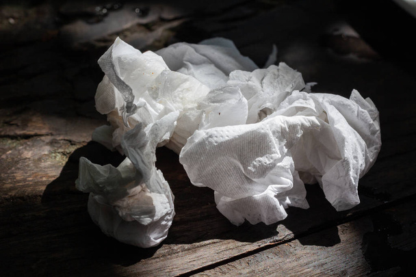 Tissue paper that has been used Crumpled. - Photo, Image