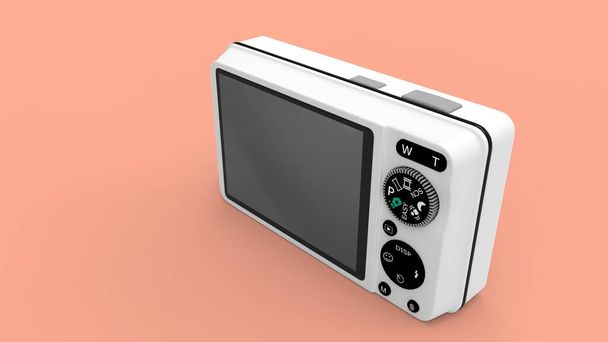 3d rendering of a digital camera isolated in studio background - 写真・画像