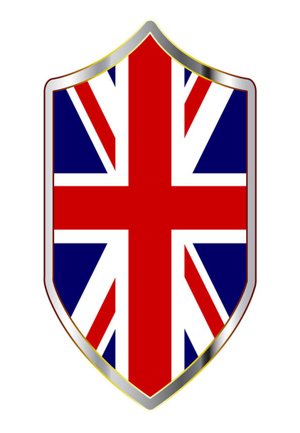 britische unipon jack flag auf einem Kreuzritterschild - Vektor, Bild