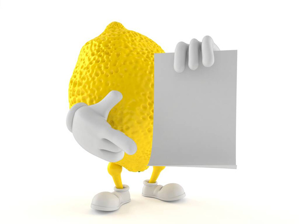 Персонаж лимона держит чистый лист бумаги
 - Фото, изображение