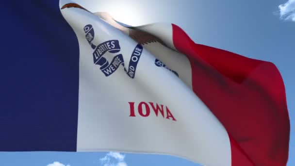 Flag of Iowa Waving in the Wind - Footage, Video