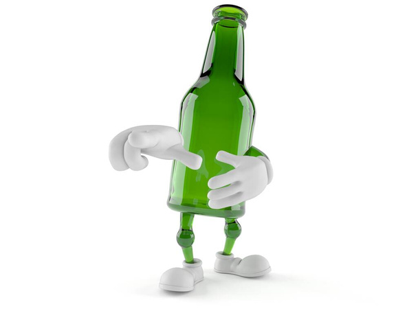 Bottiglia di vetro verde carattere dito puntare
 - Foto, immagini